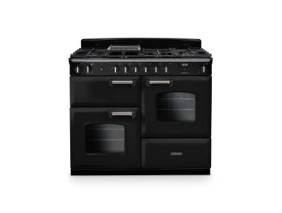 Rangemaster CLO110DFPPCRCM1 110cm Classic Dual Fuel Range Cooker in charcoal black with chrome trim