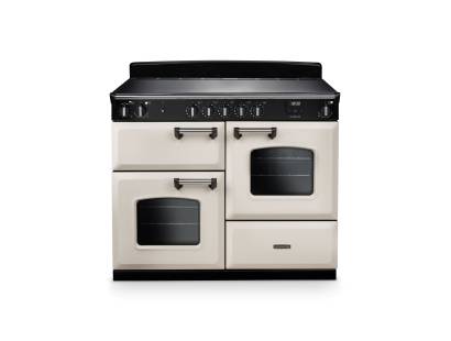 Rangemaster CLO110EIPPCRCM1 110cm Classic Induction Range Cooker in pale cream with chrome trim