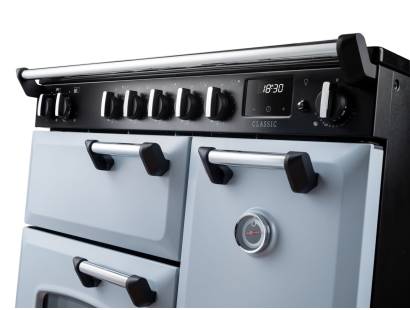 Rangemaster Classic 90 induction range cooker close up view