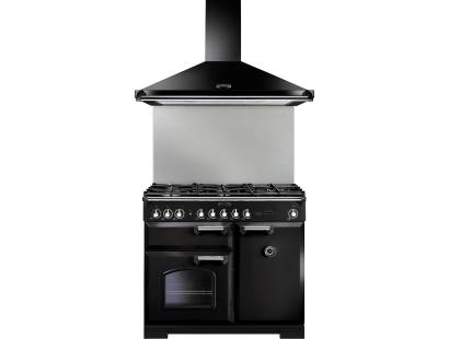 Rangemaster Classic chimney cooker hood 100cm black with halogen lights