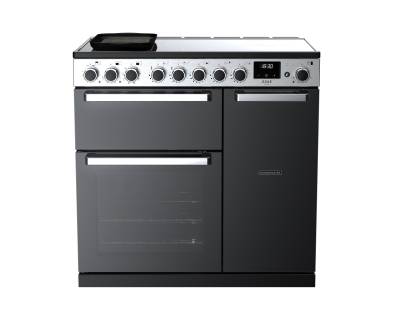 Rangemaster EDDL100EIGBLKCM1 - 100cm Edge Deluxe Induction Black Glass Chrome Range Cooker 15812