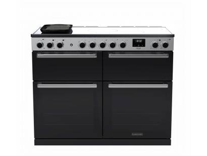Rangemaster EDDLB110EIGBLKCM1 - 110cm Edge Deluxe Induction Black Glass Chrome Range Cooker 15834