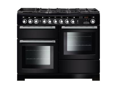 Rangemaster EDL110DFFBLC - 110cm Encore Deluxe Dual Fuel Black Chrome Range Cooker 117260