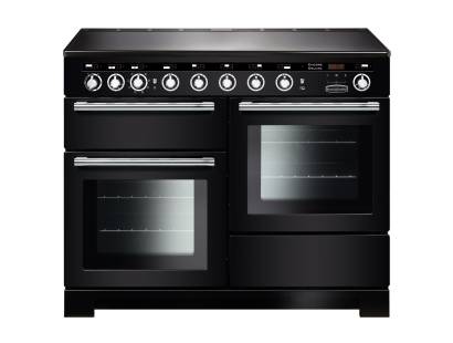 Rangemaster EDL110EIBLC - 110cm Encore Deluxe Electric Induction Black Chrome Range Cooker 117380