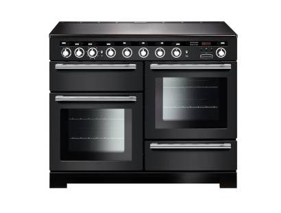 Rangemaster EDL110EICBC - 110cm Encore Deluxe Electric Induction Charcoal Black Chrome Range Cooker 127680 