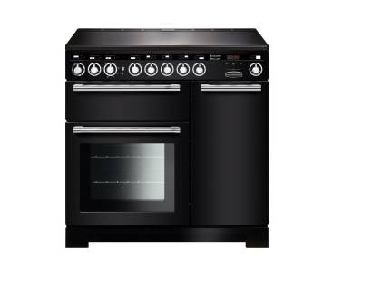 Rangemaster EDL90DFFBLC - 90cm Encore Deluxe Dual Fuel Black Chrome Range Cooker 117180