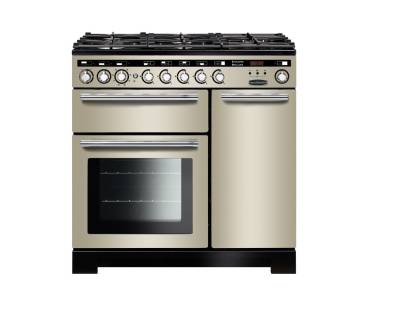 Rangemaster EDL90DFFIVC - 90cm Encore Deluxe Dual Fuel Ivory Chrome Range Cooker 117200