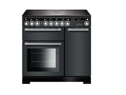 Rangemaster EDL90EISLC - 90cm Encore Deluxe Electric Induction Slate Chrome Range Cooker 117310