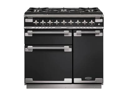 Rangemaster ELS90DFFCB - 90cm Elise Dual Fuel Charcoal Black Range Cooker 127090