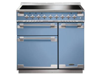 Rangemaster ELS90EICA - 90cm Elise Induction China Blue Brushed Chrome Range Cooker 107890