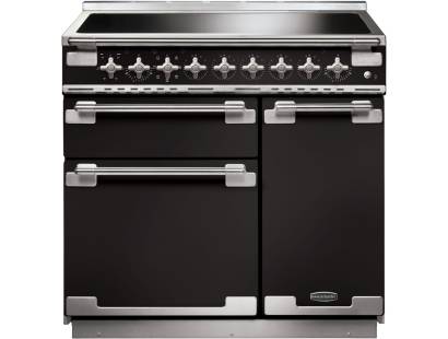 Rangemaster ELS90EIGB - 90cm Elise Induction Gloss Black Brushed Chrome Range Cooker 107870