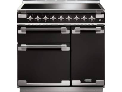 Rangemaster ELS90EIGB - 90cm Elise Induction Gloss Black Brushed Chrome Range Cooker 107870