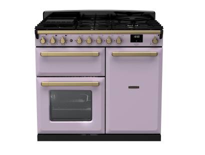 Rangemaster ESDL100DFPHTHAB1 - 100cm Estel Deluxe Dual Fuel Heather Antique Brass Range Cooker 18233