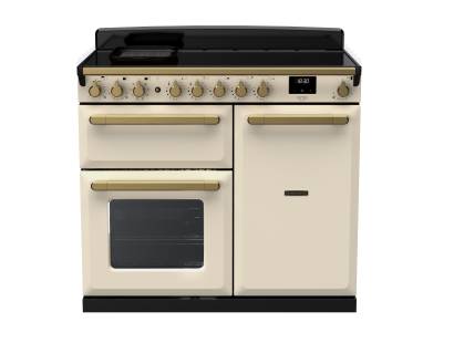Rangemaster ESDL100EIPPCRAB1 - 100cm Estel Deluxe Induction Pale Cream Antique Brass Range Cooker 18090