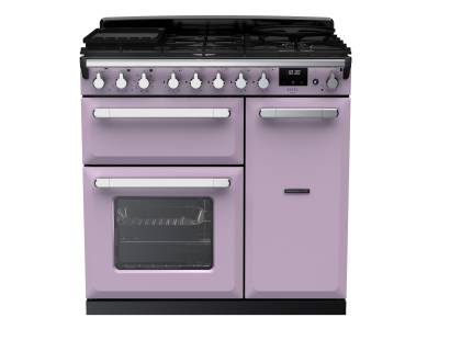 Rangemaster ESDL90DFPHTHCM1 - 90cm Estel Deluxe Dual Fuel Heather Chrome Range Cooker 17843 