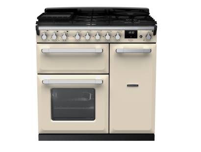 Rangemaster ESDL90DFPPCRCM1 - 90cm Estel Deluxe Dual Fuel Pale Cream Chrome Range Cooker 14978