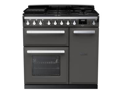 Rangemaster ESDL90DFPSLTCM1 - 90cm Estel Deluxe Dual Fuel Slate Chrome Range Cooker 14977