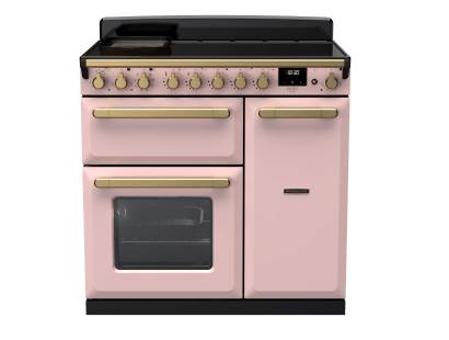 Rangemaster ESDL90EIPPPKAB1 - 90cm Estel Deluxe Induction Pale Pink Antique Brass Range Cooker 18058