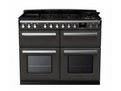 Rangemaster ESDLB110DFPSLTCM1 - 110cm Estel Deluxe Dual Fuel Slate Chrome Range Cooker 15249