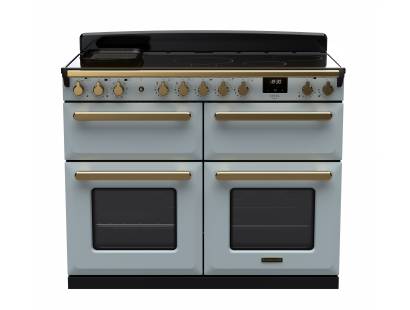 Rangemaster ESDLB110EIPMSBAB1 - 110cm Estel Deluxe Induction Misty Blue Antique Brass Range Cooker 18169