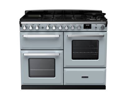 Rangemaster ESDLO110DFPMSBCM1 - 110cm Estel Deluxe Dual Fuel Misty Blue Chrome Range Cooker 15151