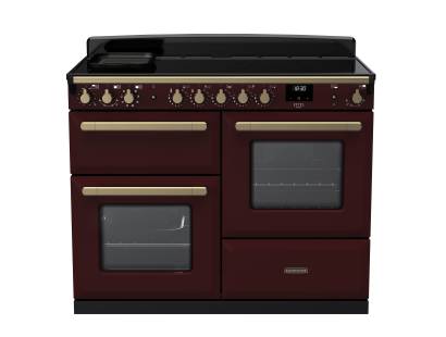 Rangemaster ESDLO110EIPBORAB1 - 110cm Estel Deluxe Induction Bordeaux Antique Brass Range Cooker 18126