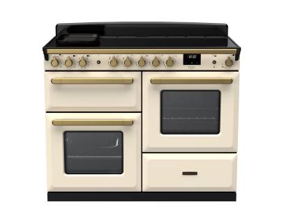 Rangemaster ESDLO110EIPPCRAB1 - 110cm Estel Deluxe Induction Pale Cream Antique Brass Range Cooker 18125