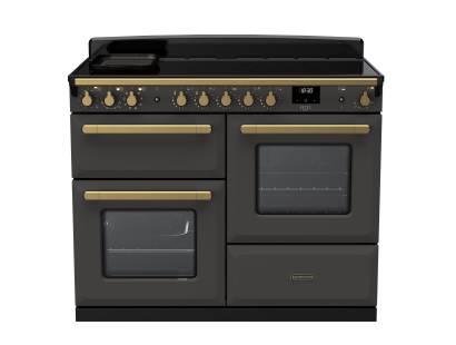 Rangemaster ESDLO110EIPSLTAB1 - 110cm Estel Deluxe Induction Slate Antique Brass Range Cooker 18124