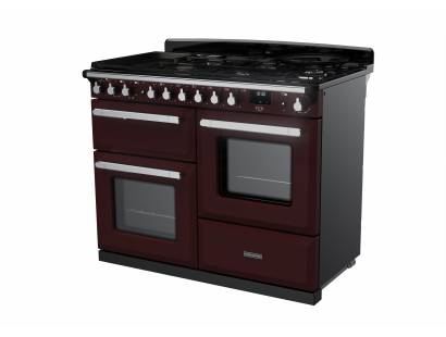 Rangemaster Estel Deluxe 110 Dual Fuel Bordeaux Chrome Range Cooker