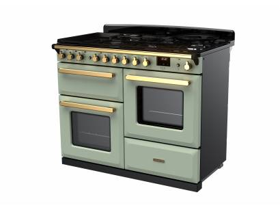 Rangemaster Estel Deluxe 110 Dual Fuel Mint Antique Brass Range Cooker