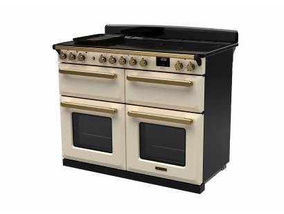 Rangemaster Estel Deluxe 110 Dual Fuel Pale Cream Antique Brass Range Cooker 18146