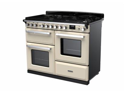 Rangemaster Estel Deluxe 110 Dual Fuel Pale Cream Chrome Range Cooker