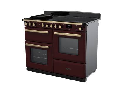Rangemaster Estel Deluxe 110 Induction Bordeaux Antique Brass Range Cooker