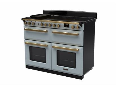 Rangemaster Estel Deluxe 110 Induction Misty Blue Antique Brass Range Cooker