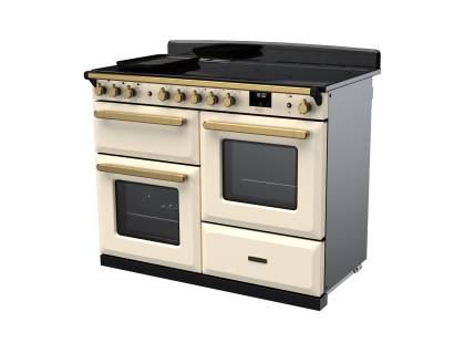 Rangemaster Estel Deluxe 110 Induction Pale Cream Antique Brass Range Cooker