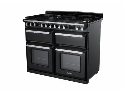 Rangemaster Estel Deluxe Dual Fuel Gloss Black Chrome Range Cooker 15248