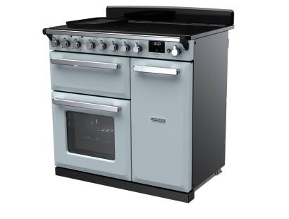 Rangemaster Estel Deluxe Induction Misty Blue Chrome Range Cooker 14981