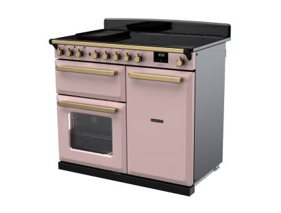 Rangemaster Estel Deluxe Induction Pale Pink Antique Brass Range Cooker 18093