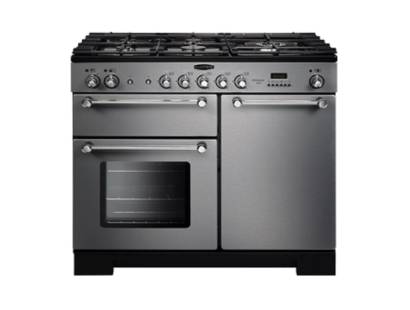 Rangemaster KCH100NGFSSC - 100cm Kitchener Natural Gas Stainless Steel Chrome Range Cooker 111930