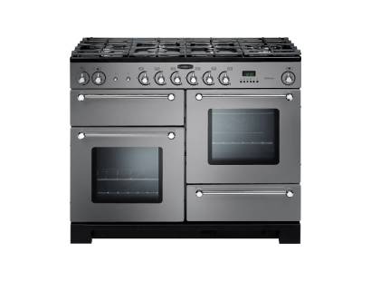 Rangemaster KCH110DFFSSC - 110cm Kitchener Dual Fuel Stainless Steel Chrome Range Cooker 98830