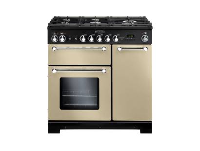 Rangemaster KCH90DFFCRC 90cm Kitchener Dual Fuel Cream Chrome Range Cooker 81440