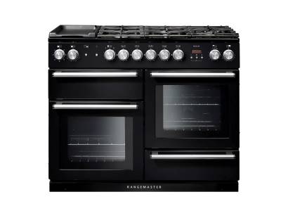 Rangemaster NEX110DFFBLC - 110cm Nexus Dual Fuel Black Chrome Range Cooker 104850