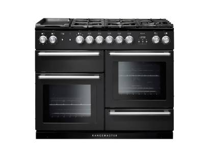 Rangemaster NEX110DFFCB/C - 110cm Nexus Dual Fuel Charcoal Black/Chrome Range Cooker 125820