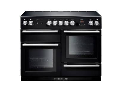 Rangemaster NEX110EIBLC - 110cm Nexus Electric Induction Black Chrome Range Cooker 104830