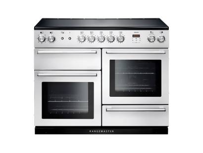 Rangemaster NEX110EIWHC - 110cm Nexus Electric Induction White Chrome Range Cooker 106170