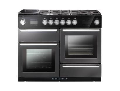 Rangemaster NEX110SODFFSLC - 110cm Nexus Steam Dual Fuel Slate Chrome Range Cooker 119790