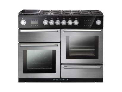 Rangemaster NEX110SODFFSSC - 110cm Nexus Steam Dual Fuel Stainless Steel Chrome Range Cooker 119770