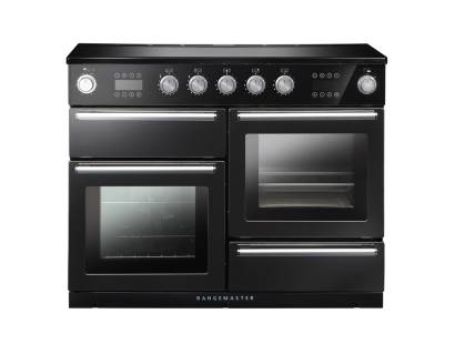 Rangemaster NEX110SOEIBLC - 110cm Nexus Steam Electric Induction Black Chrome Range Cooker 119810