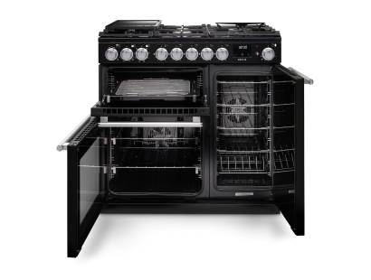 Rangemaster NEX90DFPGBLCM1 Gloss Black range cooker