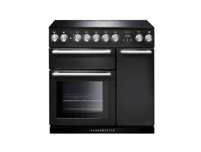 Rangemaster NEX90EICBC - 90cm Nexus Electric Induction Charcoal Black Chrome Range Cooker 125660